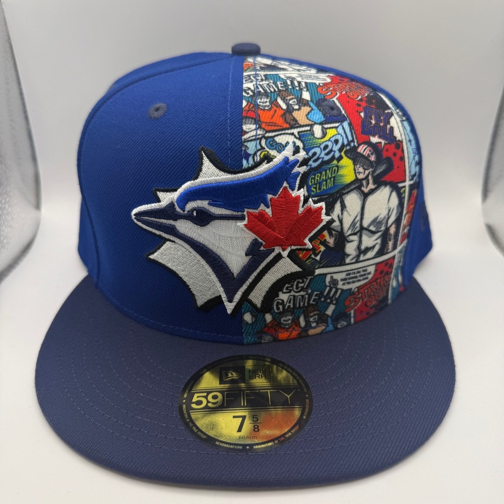 New Era 59FIFTY Toronto Blue Jays Comic Book Graphic Fitted Hat 7 5/8 Blue